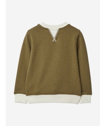 Burberry Boys EKD Box Logo Sweatshirt in Green Profitez des Offres !