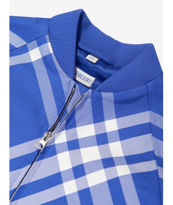 Burberry Boys Check Duncan Sweatshirt in Blue paiement sécurisé