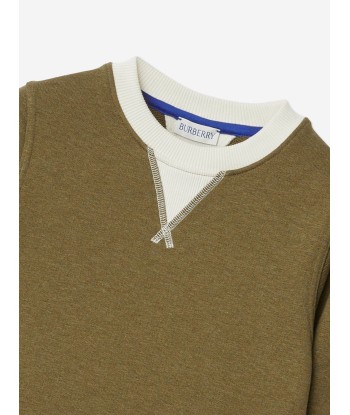 Burberry Boys EKD Box Logo Sweatshirt in Green Profitez des Offres !