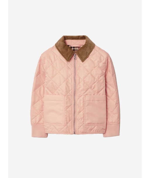 Burberry Girls Quilted Otis Jacket in Pink de France