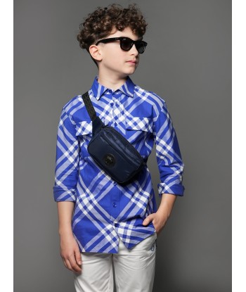 Burberry Boys Check Angelo Shirt in Blue de l' environnement