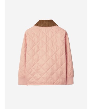 Burberry Girls Quilted Otis Jacket in Pink de France