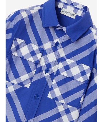 Burberry Boys Check Angelo Shirt in Blue de l' environnement