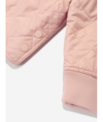 Burberry Girls Quilted Otis Jacket in Pink de France