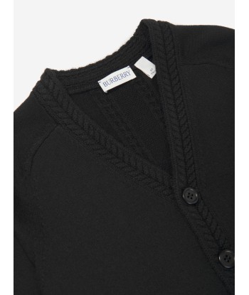 Burberry Boys Wool Knit Graham Cardigan in Black s'inspire de l'anatomie humaine