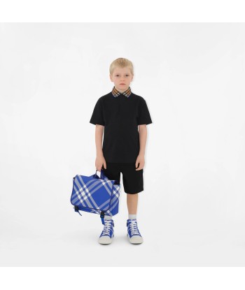 Burberry Boys Check Collar Johane Polo Shirt in Black 2023