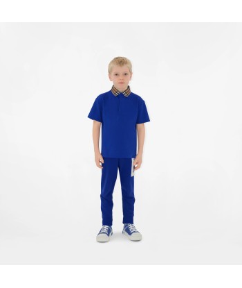 Burberry Boys Check Collar Johane Polo Shirt in Blue Comment ça marche