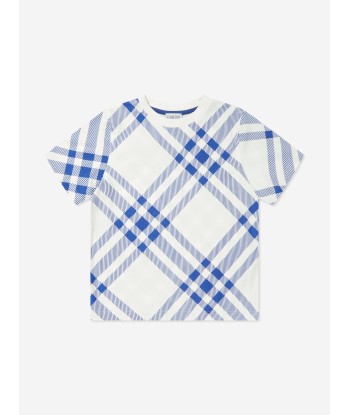 Burberry Kids Bias Check Cedar T-Shirt in White est présent 