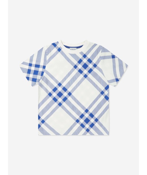 Burberry Kids Bias Check Cedar T-Shirt in White est présent 