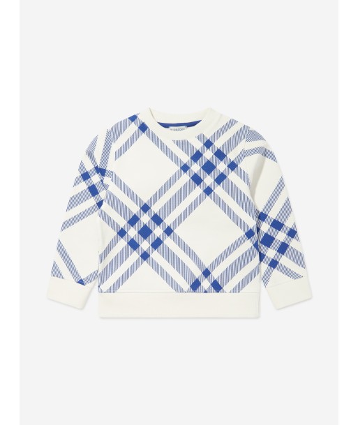 Burberry Kids Bias Check Sweatshirt in White Le MVP de beaucoup