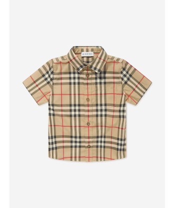 Burberry Baby Boys Check Mini Owen Shirt in Beige ouvre sa boutique