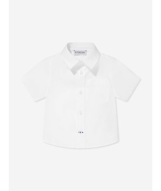 Burberry Baby Boys Embroidered Logo Owen Shirt in White vous aussi creer 