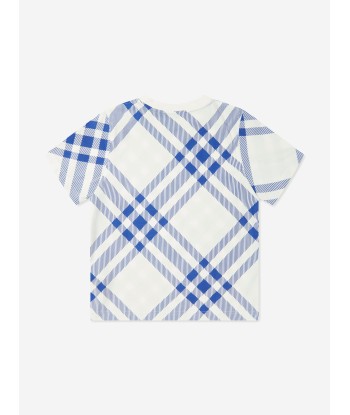 Burberry Kids Bias Check Cedar T-Shirt in White est présent 