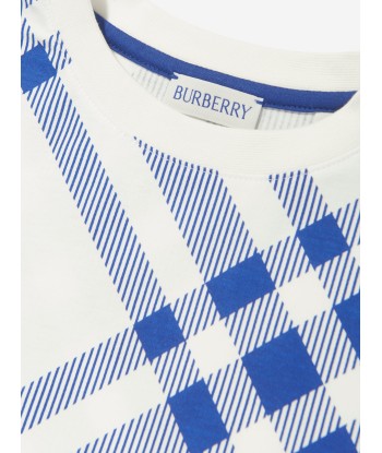 Burberry Kids Bias Check Cedar T-Shirt in White est présent 