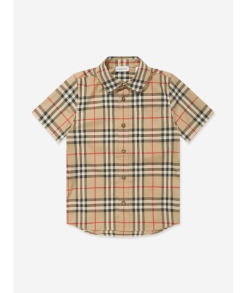 Burberry Boys Archive Check Owen Shirt in Beige Comparez et commandez 