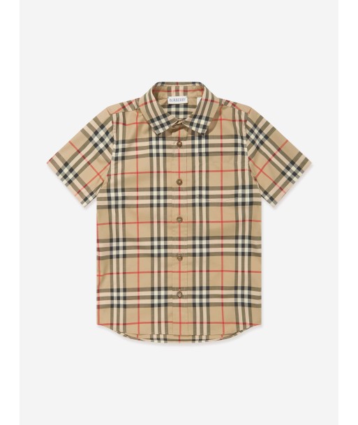 Burberry Boys Archive Check Owen Shirt in Beige Comparez et commandez 