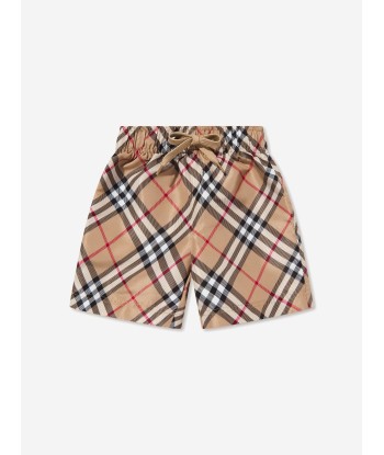 Burberry Baby Boys Check Malcom Swim Shorts in Beige Comment ça marche