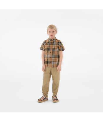 Burberry Boys Archive Check Owen Shirt in Beige Comparez et commandez 