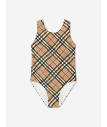 Burberry Girls Archive Check Swimsuit in Beige prix pour 