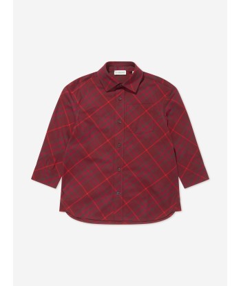 Burberry Boys Check Angelo Shirt in Red brillant des détails fins