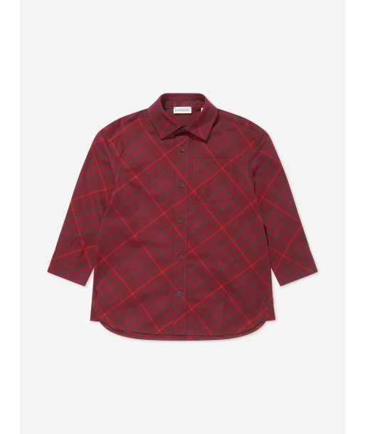 Burberry Boys Check Angelo Shirt in Red brillant des détails fins