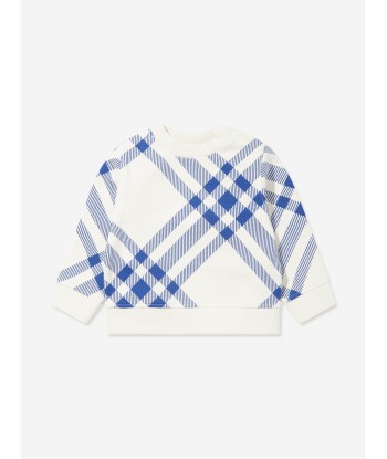 Burberry Baby Boys Bias Check Sweatshirt in White Pour