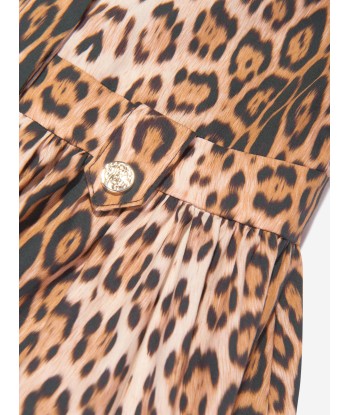 Roberto Cavalli Girls Heritage Leopard Dress in Brown Fin de série