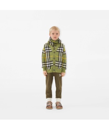 Burberry Kids Wool Check Cardigan in Green Jusqu'à 80% De Réduction