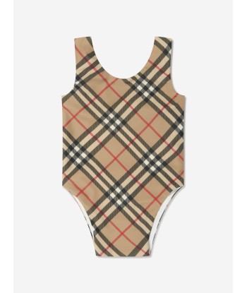 Burberry Baby Girls Archive Check Tirza Swimsuit in Beige pour bénéficier 