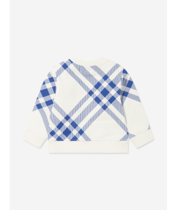 Burberry Baby Boys Bias Check Sweatshirt in White Pour