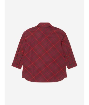 Burberry Boys Check Angelo Shirt in Red brillant des détails fins