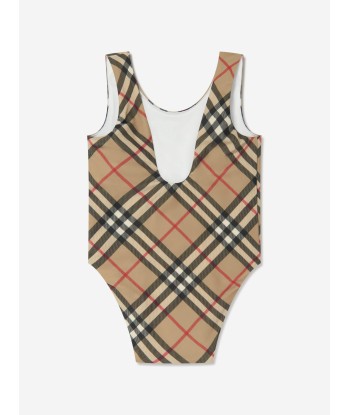 Burberry Baby Girls Archive Check Tirza Swimsuit in Beige pour bénéficier 