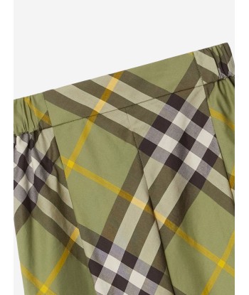 Burberry Girls Check Maya Trousers in Green en stock