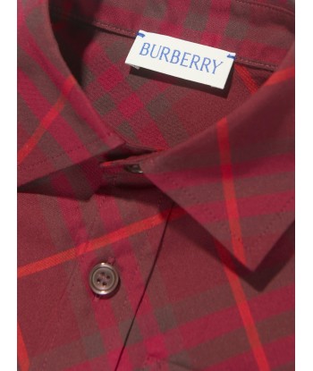 Burberry Boys Check Angelo Shirt in Red brillant des détails fins