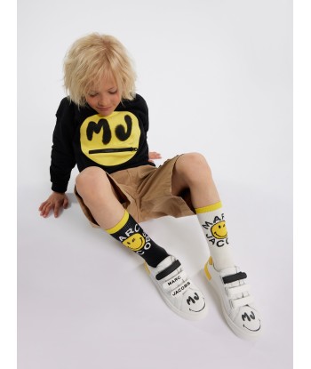 MARC JACOBS Boys Smiley World Sweatshirt in Black Amélioration de cerveau avec