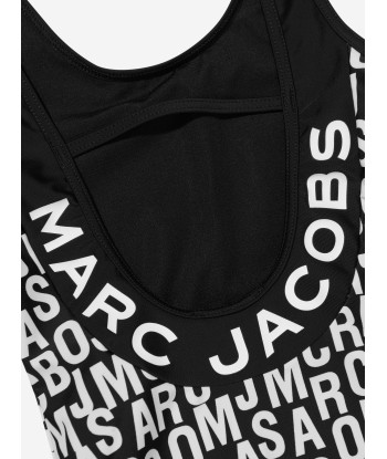 MARC JACOBS Girls Logo Print Swimsuit in Black Comment ça marche