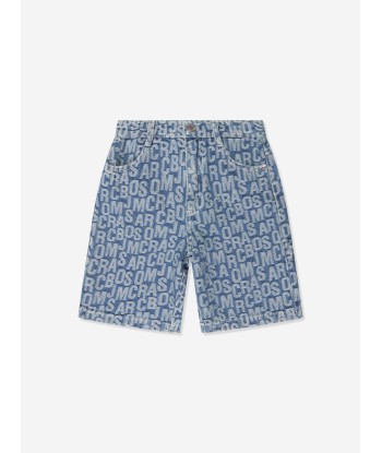 MARC JACOBS Boys Denim Logo Shorts in Blue Faites des économies