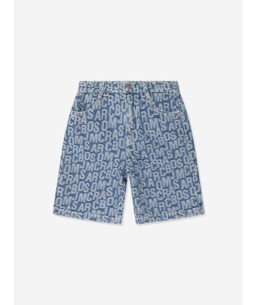 MARC JACOBS Boys Denim Logo Shorts in Blue Faites des économies