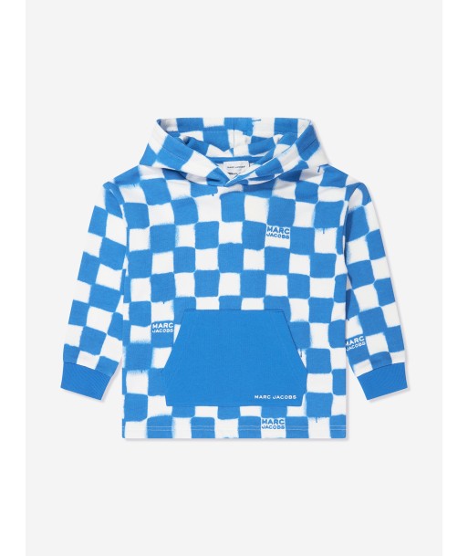 MARC JACOBS Boys Checked Hoodie in Blue de pas cher