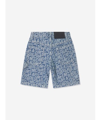 MARC JACOBS Boys Denim Logo Shorts in Blue Faites des économies