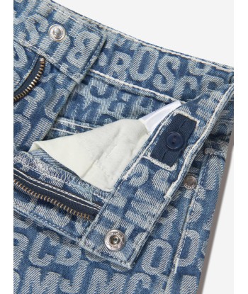 MARC JACOBS Boys Denim Logo Shorts in Blue Faites des économies