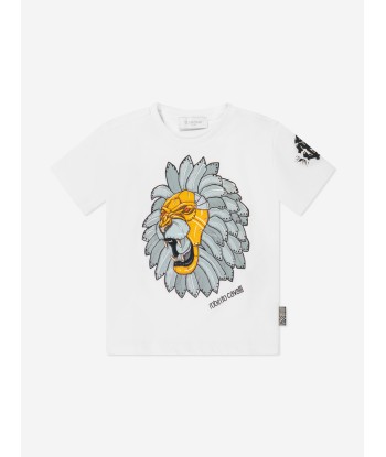 Roberto Cavalli Boys Lion T-Shirt in White plus qu'un jeu 