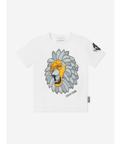 Roberto Cavalli Boys Lion T-Shirt in White plus qu'un jeu 