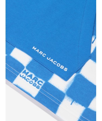 MARC JACOBS Boys Checked Hoodie in Blue de pas cher