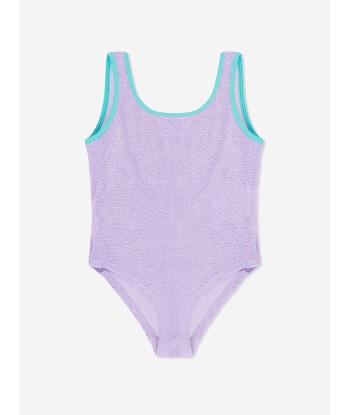 MC2 Saint Barth Girls Crinkle Swimsuit in Purple la livraison gratuite