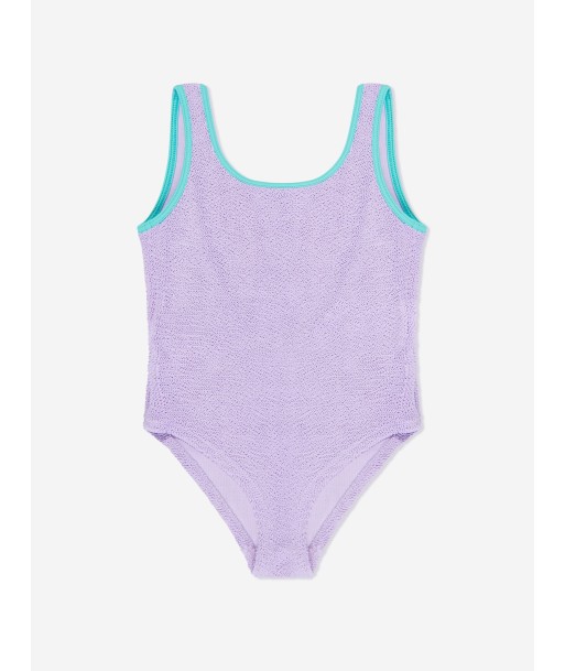 MC2 Saint Barth Girls Crinkle Swimsuit in Purple la livraison gratuite