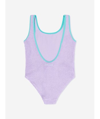 MC2 Saint Barth Girls Crinkle Swimsuit in Purple la livraison gratuite