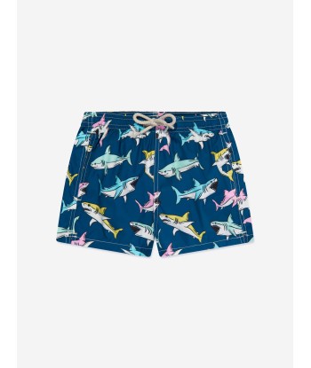 MC2 Saint Barth Boys Shark Swim Shorts in Navy commande en ligne