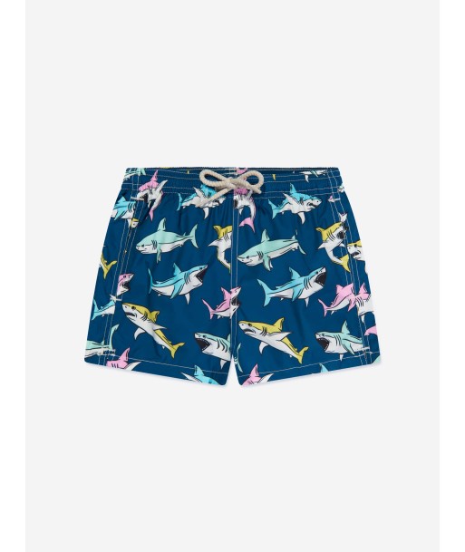 MC2 Saint Barth Boys Shark Swim Shorts in Navy commande en ligne