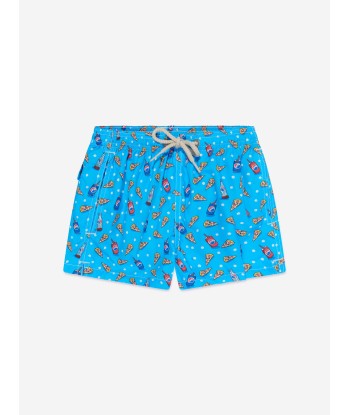 MC2 Saint Barth Boys Pizza Style Swim Shorts in Blue Le MVP de beaucoup